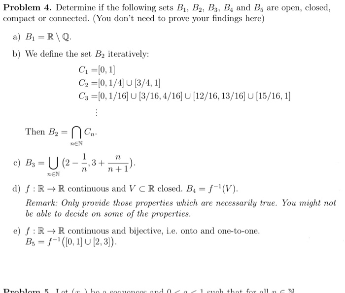 Solved Problem 4. Determine if the following sets B1, B2, | Chegg.com