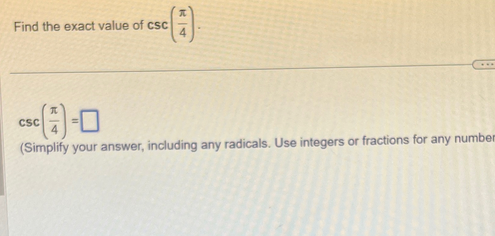 find the exact value of csc 3pi 4