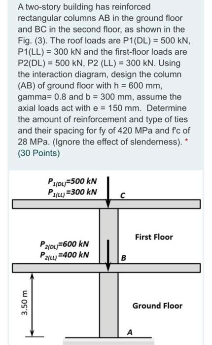 Solved A two-story building has reinforced rectangular | Chegg.com