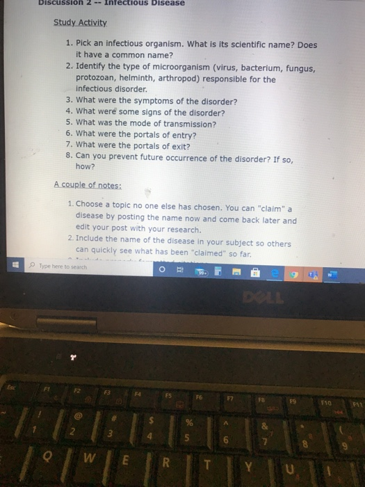 Solved Discussion 2 Infectious Disease Study Activity 1 Chegg