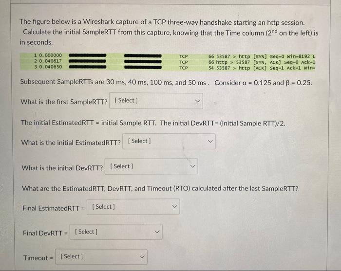 Solved The Figure Below Is A Wireshark Capture Of A TCP | Chegg.com