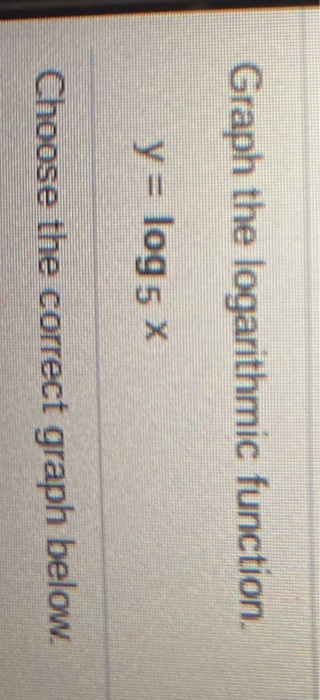 Solved Graph the logarithmic function. y = log 5 x Choose | Chegg.com