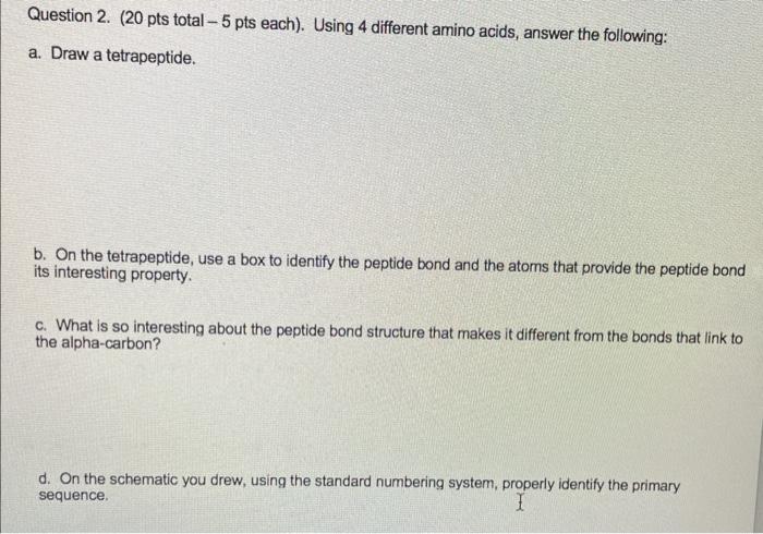 Solved Question 2. ( 20 pts total −5 pts each). Using 4 | Chegg.com