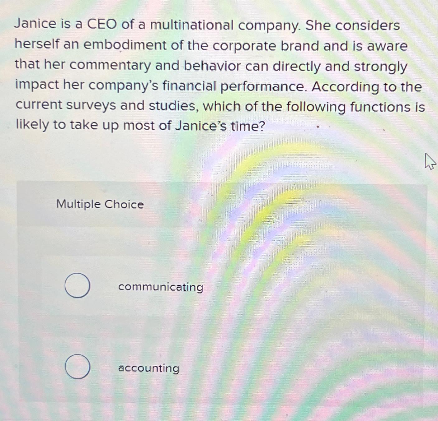 Solved Janice Is A CEO Of A Multinational Company. She | Chegg.com