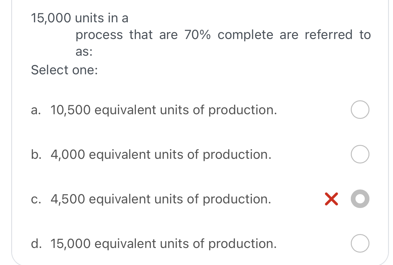 Solved 15,000 ﻿units in a process that are 70% ﻿complete are | Chegg.com