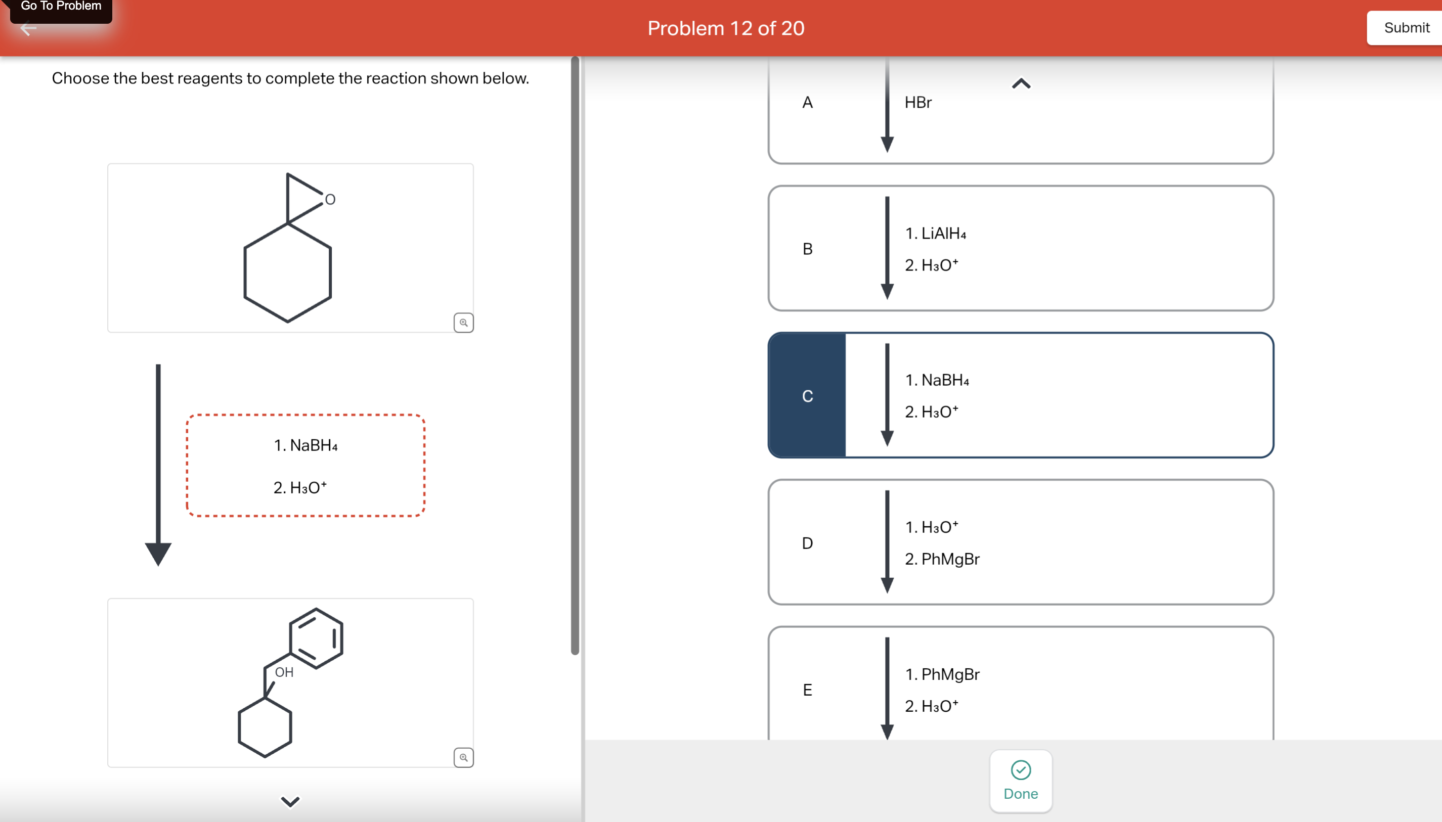 Solved Choose the best reagents to complete the reaction | Chegg.com