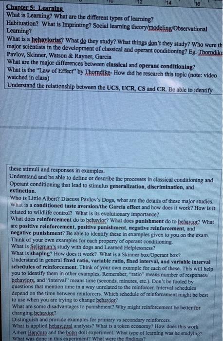 Solved please help me with my psychology study guide. these | Chegg.com