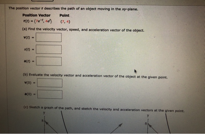 Solved The Position Vector R Describes The Path Of An Object | Chegg.com