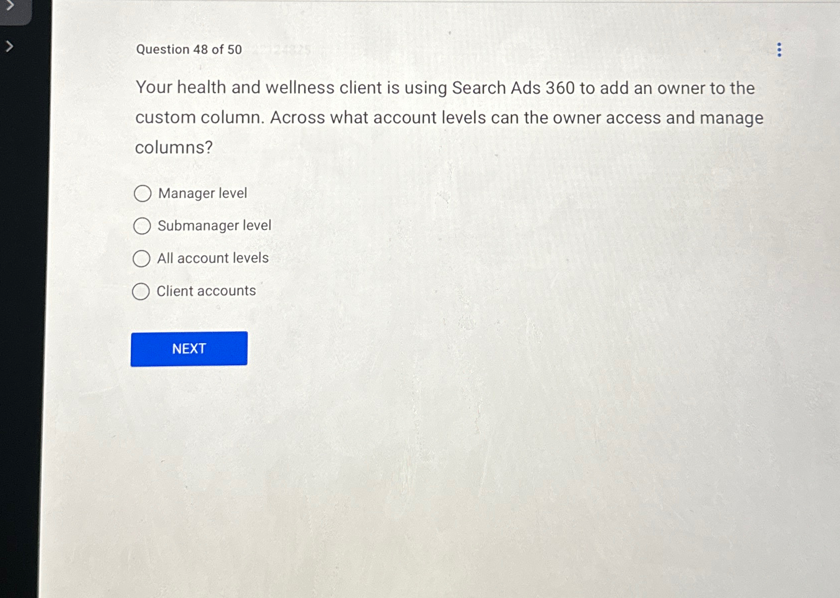 Solved Question 48 ﻿of 50Your health and wellness client is | Chegg.com