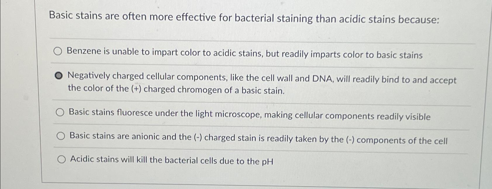 Solved Basic Stains Are Often More Effective For Bacterial Chegg