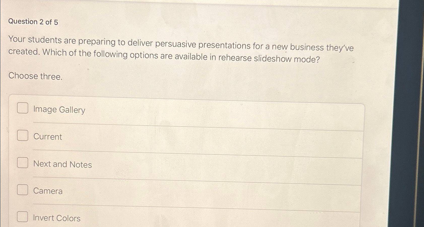 Solved Question 2 ﻿of 5Your students are preparing to