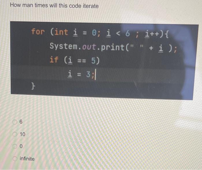 Solved How man times will this code iterate for ( int | Chegg.com