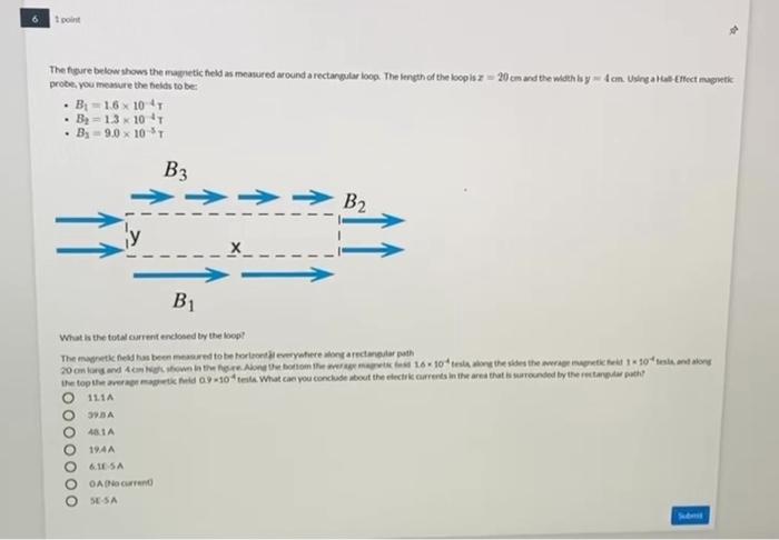 Solved The figure below shows the magnetic field as measured | Chegg.com