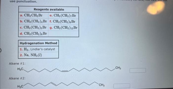 Solved Choose The Two Alkyl Bromides And The Hydrogenation | Chegg.com