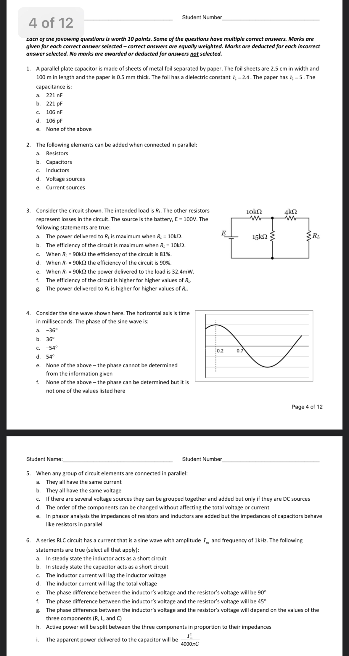 Solved Please answer the following multiple choice questions | Chegg.com