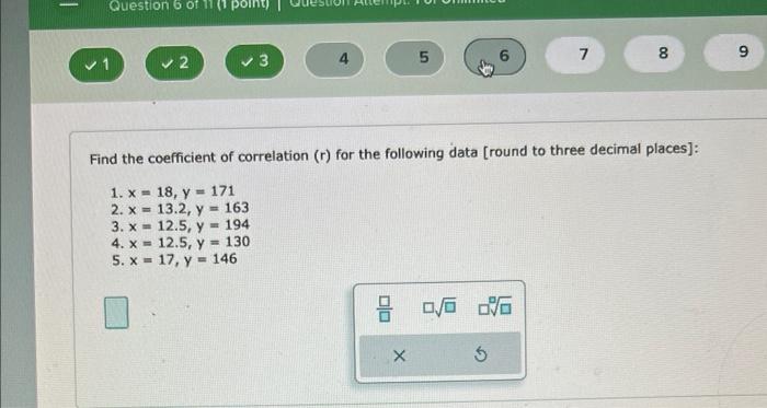 Solved Find the coefficient of correlation ( r ) for the | Chegg.com