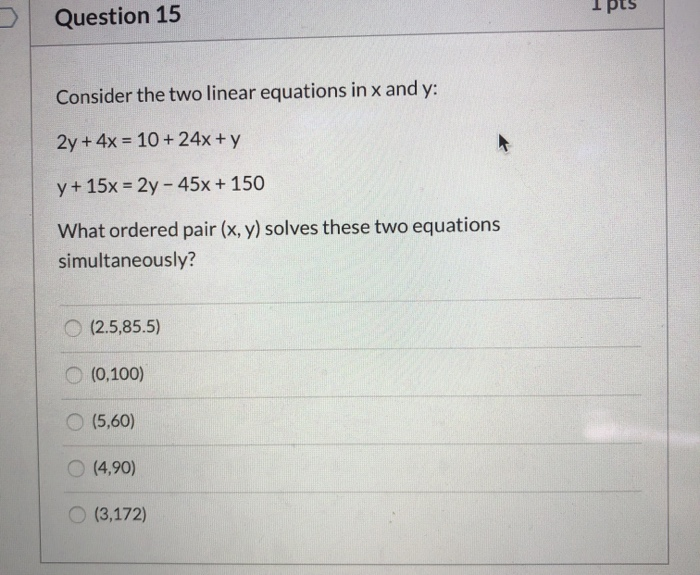 Solved Question 15 Consider the two linear equations in x | Chegg.com