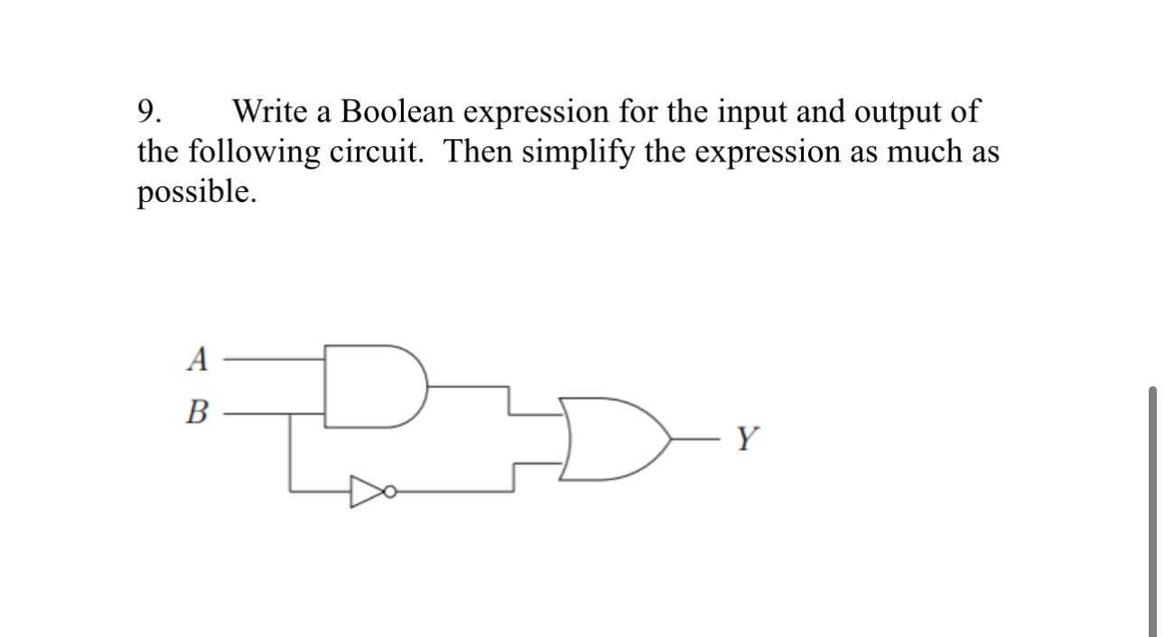 Solved Write a Boolean expression for the input and output | Chegg.com