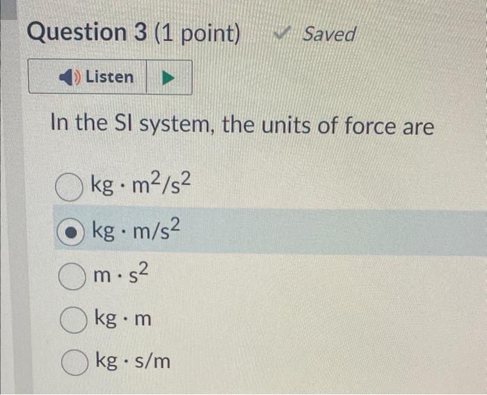 Force kg m s2 sale