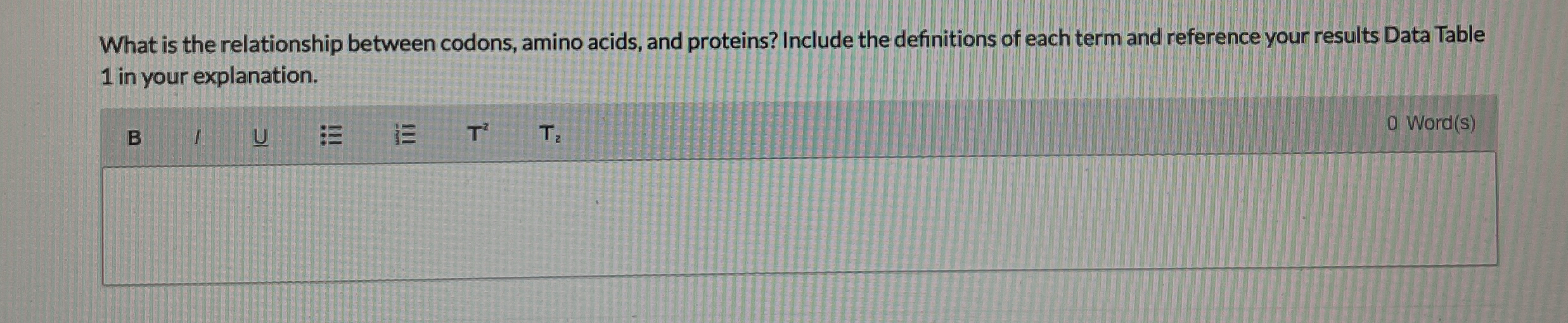 Solved What is the relationship between codons, amino acids,