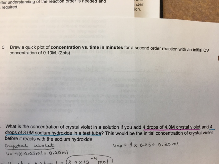 Solved 6. What is the concentration of crystal violet in a | Chegg.com