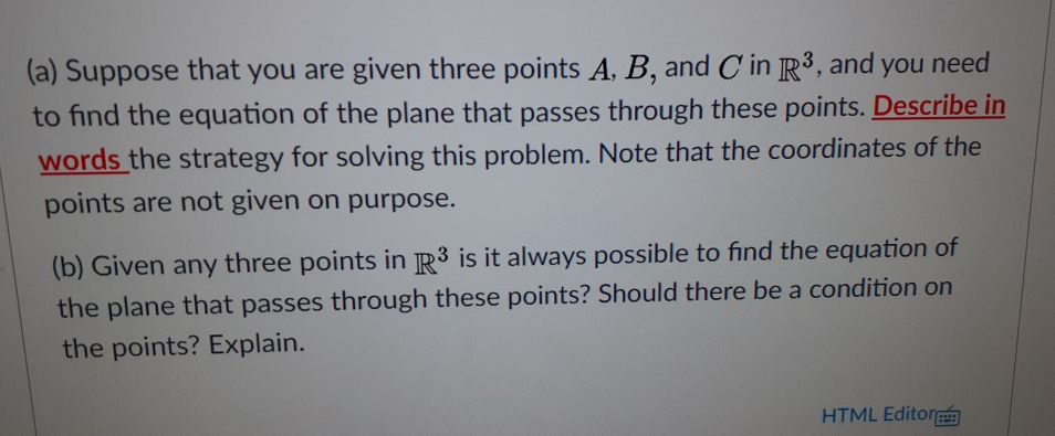 Solved (a) Suppose That You Are Given Three Points A, B, And | Chegg.com