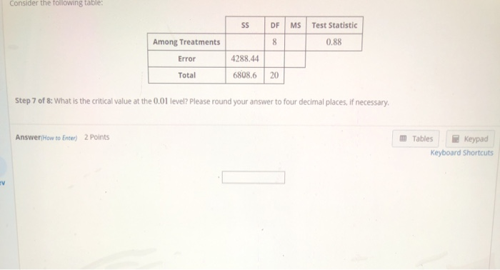 Solved Question 3 - of 10 Step 1 of 8 Consider the following | Chegg.com