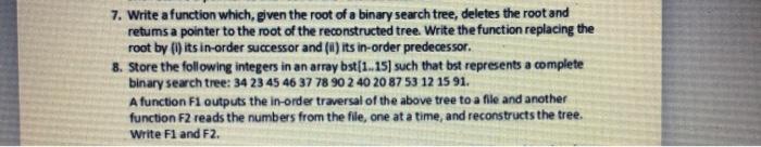 Solved 7. Write a function which, given the root of a binary | Chegg.com