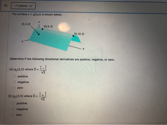 Solved 1 Points The Surface Z G X Y Is Shown Below Chegg Com