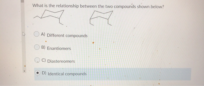 Solved What is the relationship between the two compounds | Chegg.com