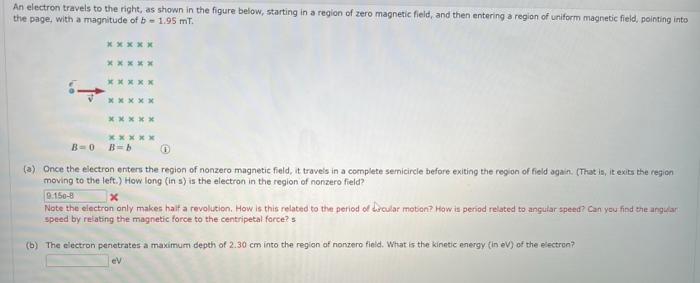 Solved An electron travels to the right, as shown in the | Chegg.com