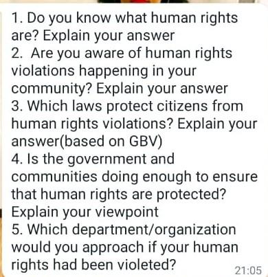 1. Do You Know What Human Rights Are? Explain Your | Chegg.com