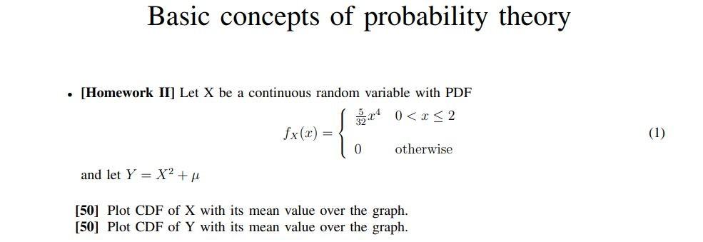 Solved Basic Concepts Of Probability Theory - [Homework II] | Chegg.com