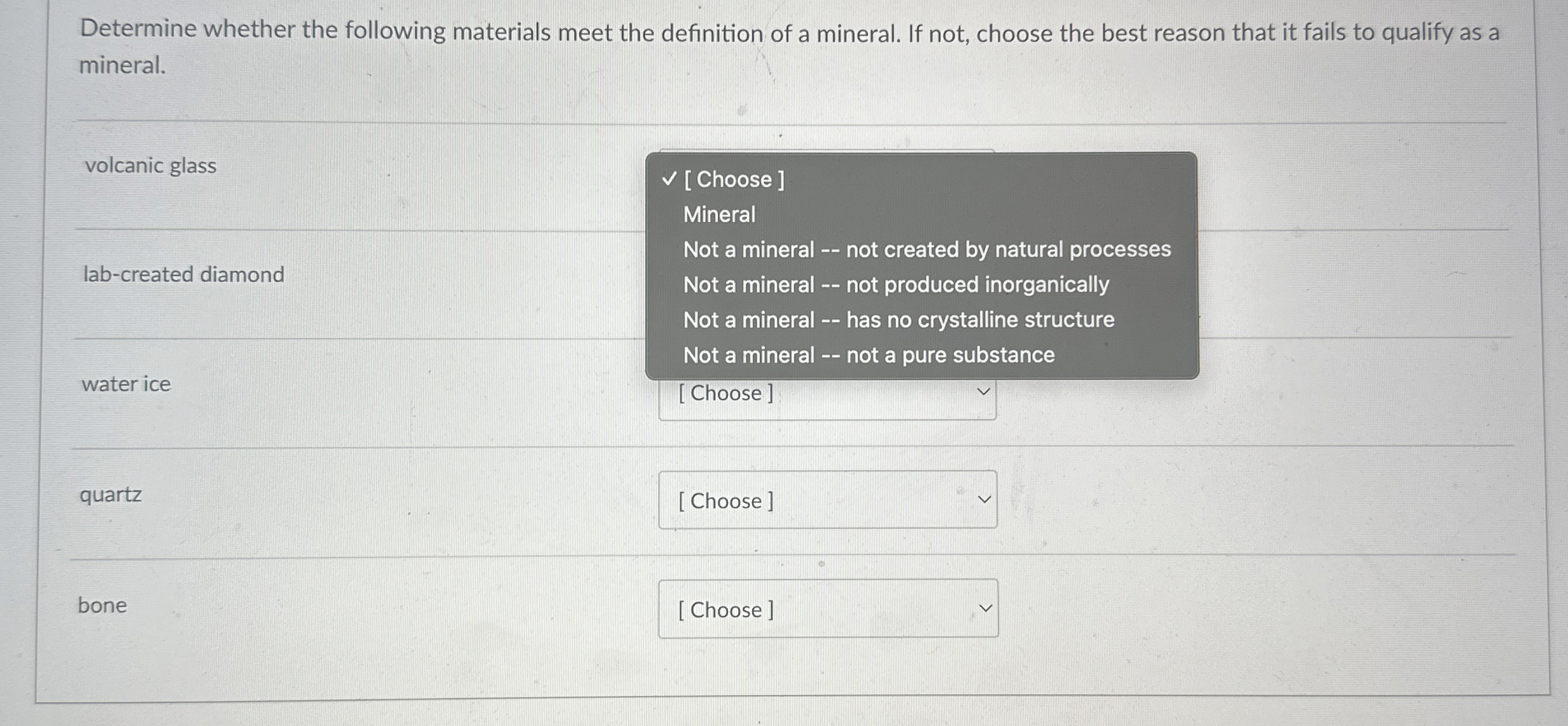 Solved Determine whether the following materials meet the