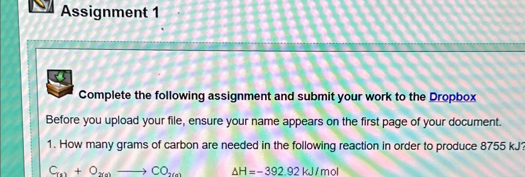 Solved Assignment 1Complete The Following Assignment And | Chegg.com