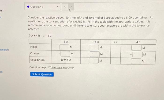 Solved Equilibrium Calculations Score: 4/20 2/10 answered | Chegg.com