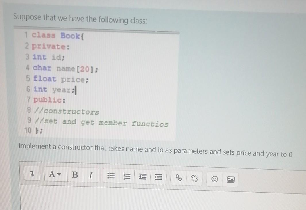Solved Suppose that we have the following class: 1 class | Chegg.com