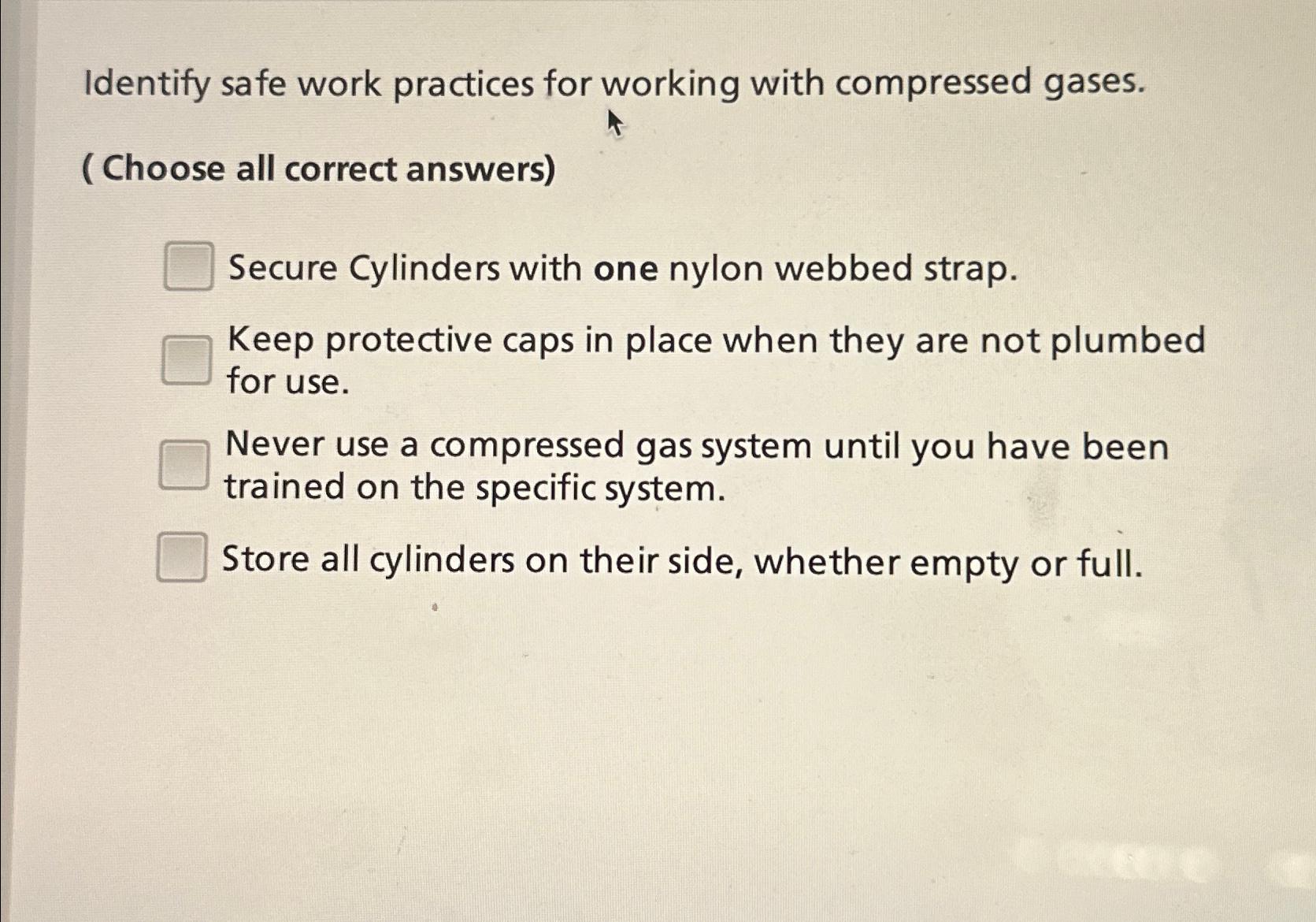 Solved Identify safe work practices for working with | Chegg.com