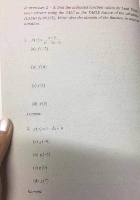 Solved In Exercises \\( 2-5 \\), Find The Indicated Function | Chegg.com