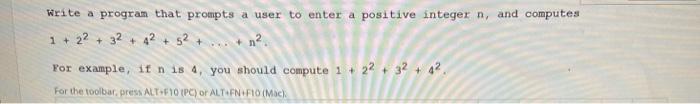 Solved write a program that prompts a user to enter a | Chegg.com