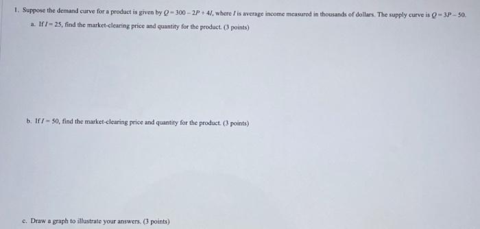 Solved 1. Suppose the demand curve for a product is given by | Chegg.com