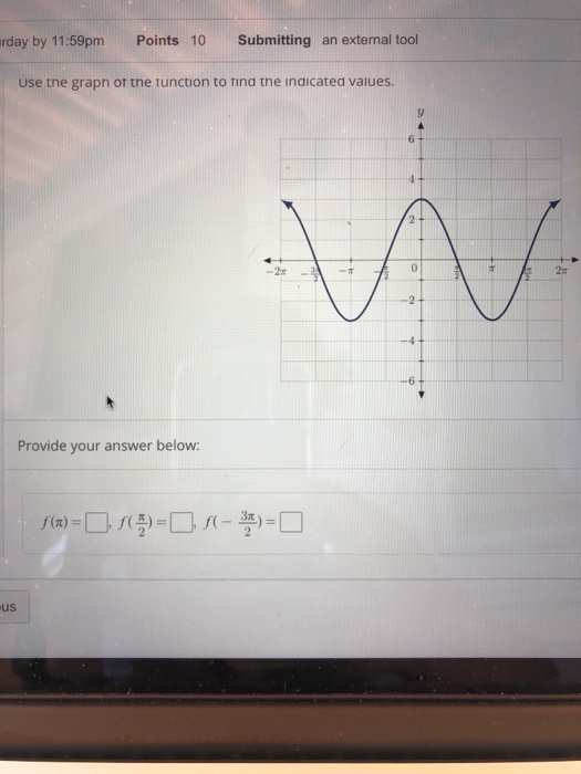 Solved use the graph of the function to find the indicates | Chegg.com