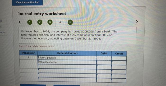 Solved Journal Entry Worksheet On November 1 2024 The Chegg Com   Image