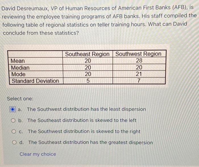 Solved David Desreumaux, VP Of Human Resources Of American | Chegg.com