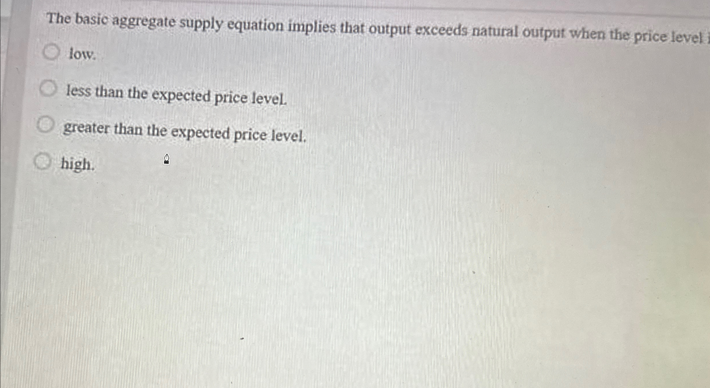 Solved •• ﻿The basic aggregate supply equation implies that | Chegg.com