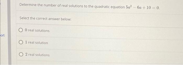 Solved Determine the number of real solutions to the | Chegg.com