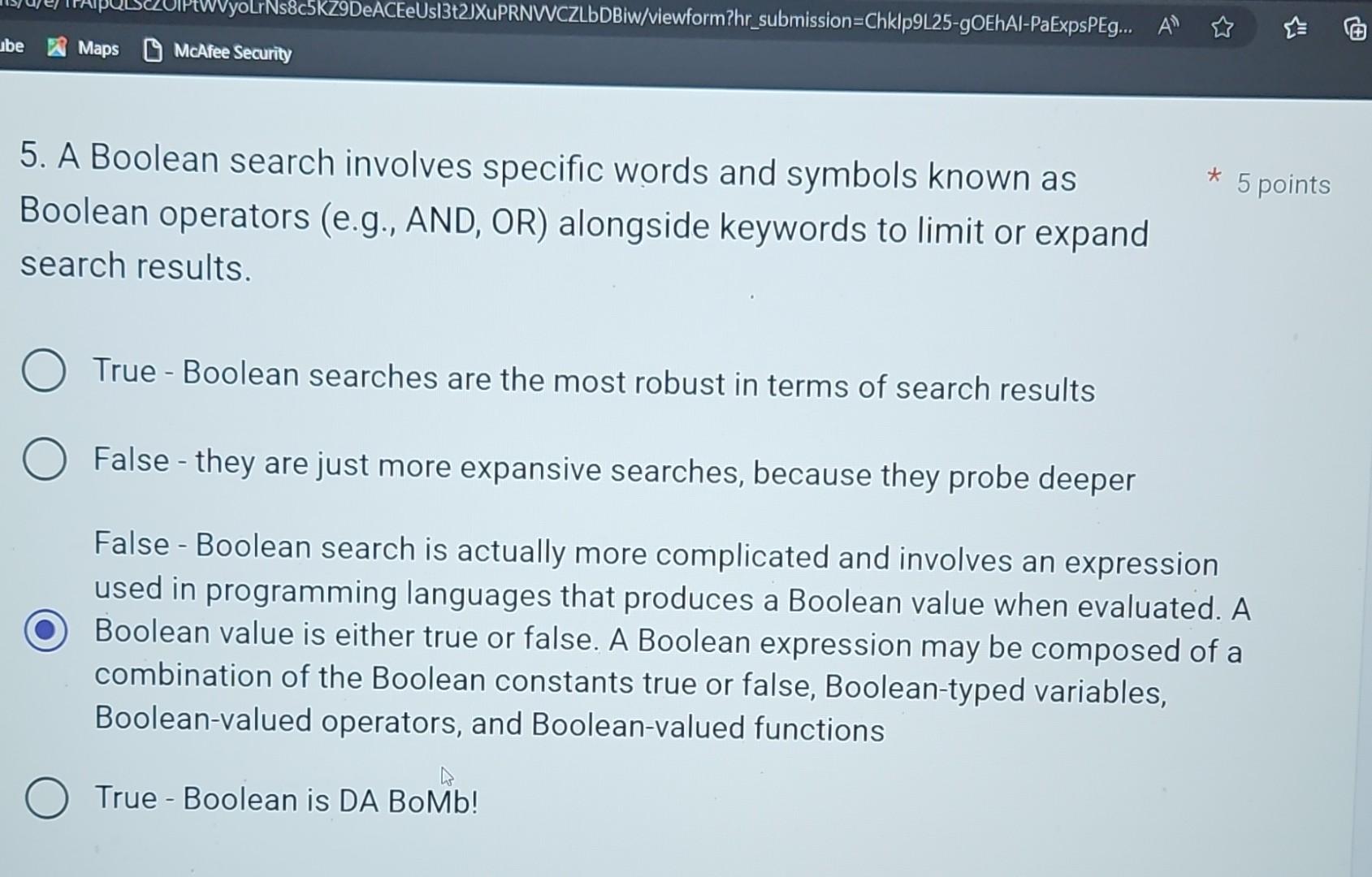 Solved 5. A Boolean search involves specific words and | Chegg.com