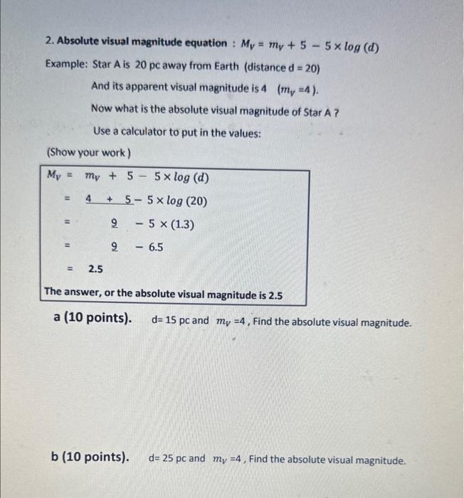 Solved 1 stellar parallax distance d in parsec p1 where chegg