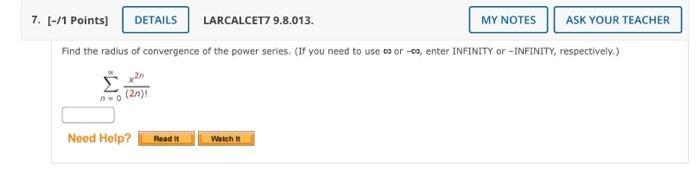 Solved ∑n=0∞(2n)!x2n | Chegg.com