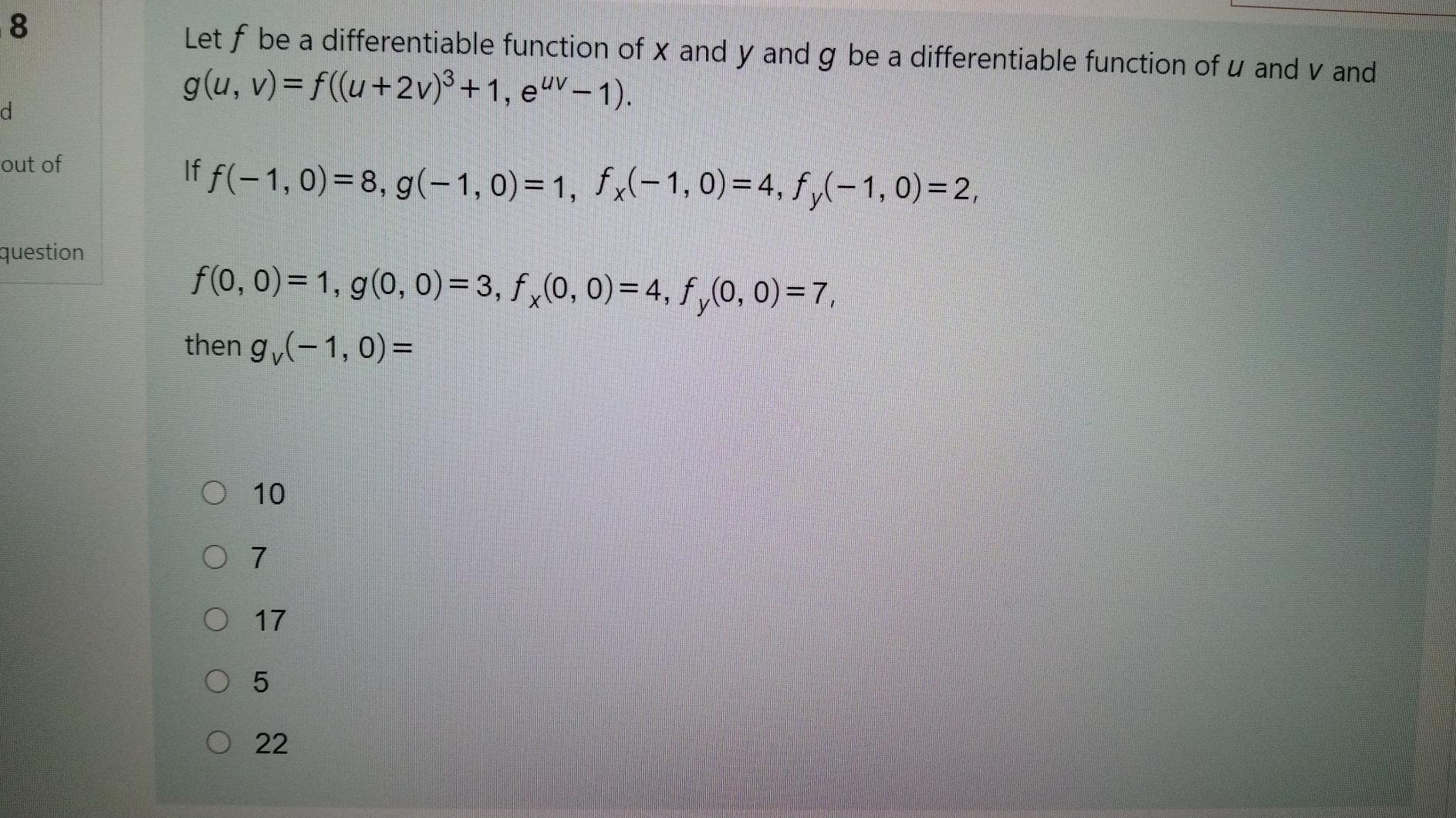 Solved 8 Let F Be A Differentiable Function Of X And Y And G